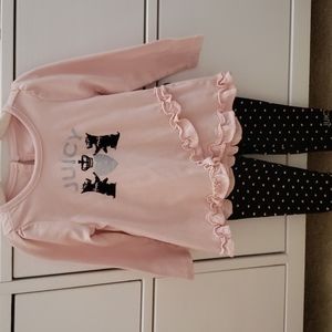 Juicy Couture pink/black long sleeve pant set. 18 months.